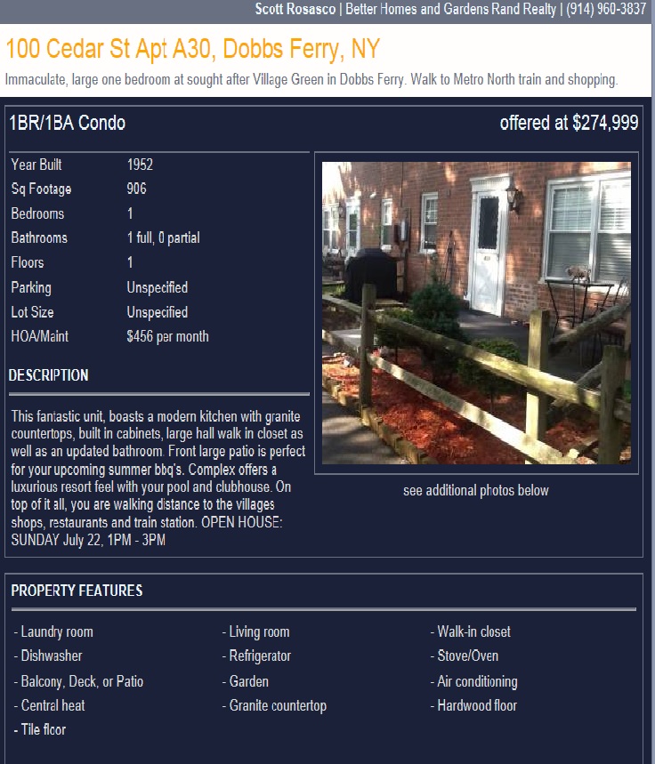 100 Cedar, Dobbs Ferry Unit #A30