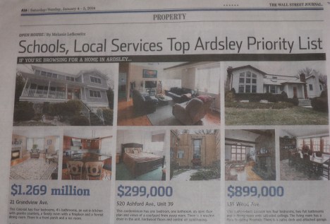 Ardsley NY Featured in The Wall Street Journal